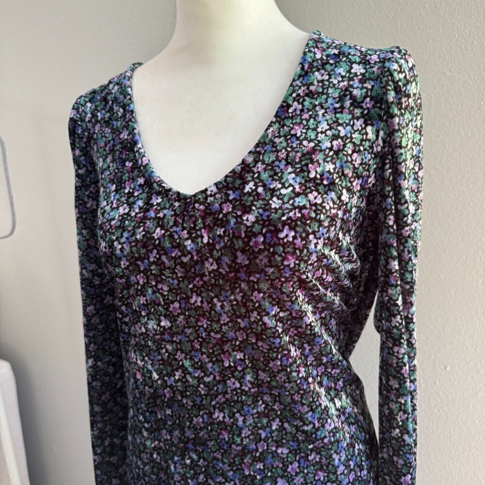 Wild Fable Floral Velvet Ruffle Dress - Picture 2 of 3